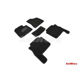 3D ворсовые коврики для HYUNDAI SANTA FE II рест (2010-2012) Черные